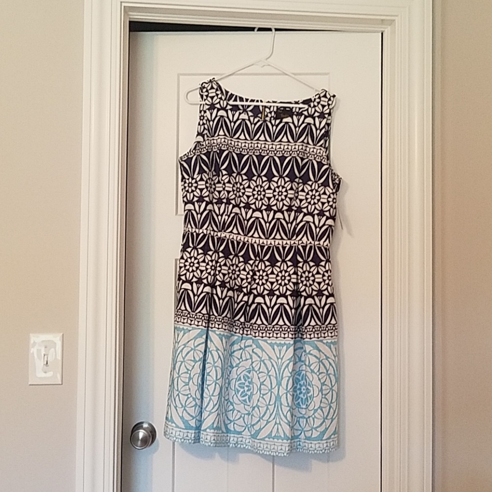 Blue hues cocktail dress with pockets